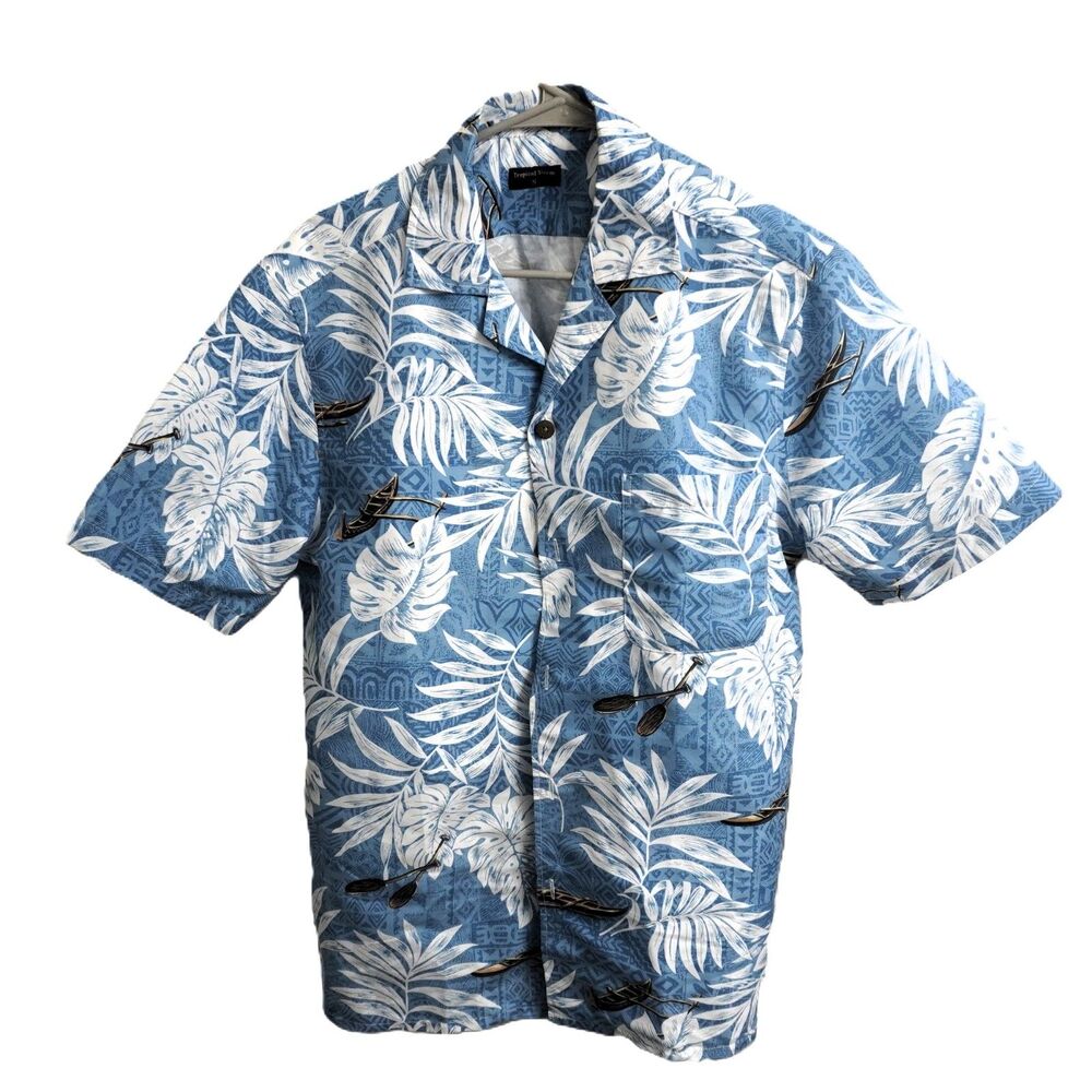 TROPICAL STORM MEN'S NWOT HAWAII THEMED VACATION STYLE BUTTON DOWN SHIRT SIZE S
